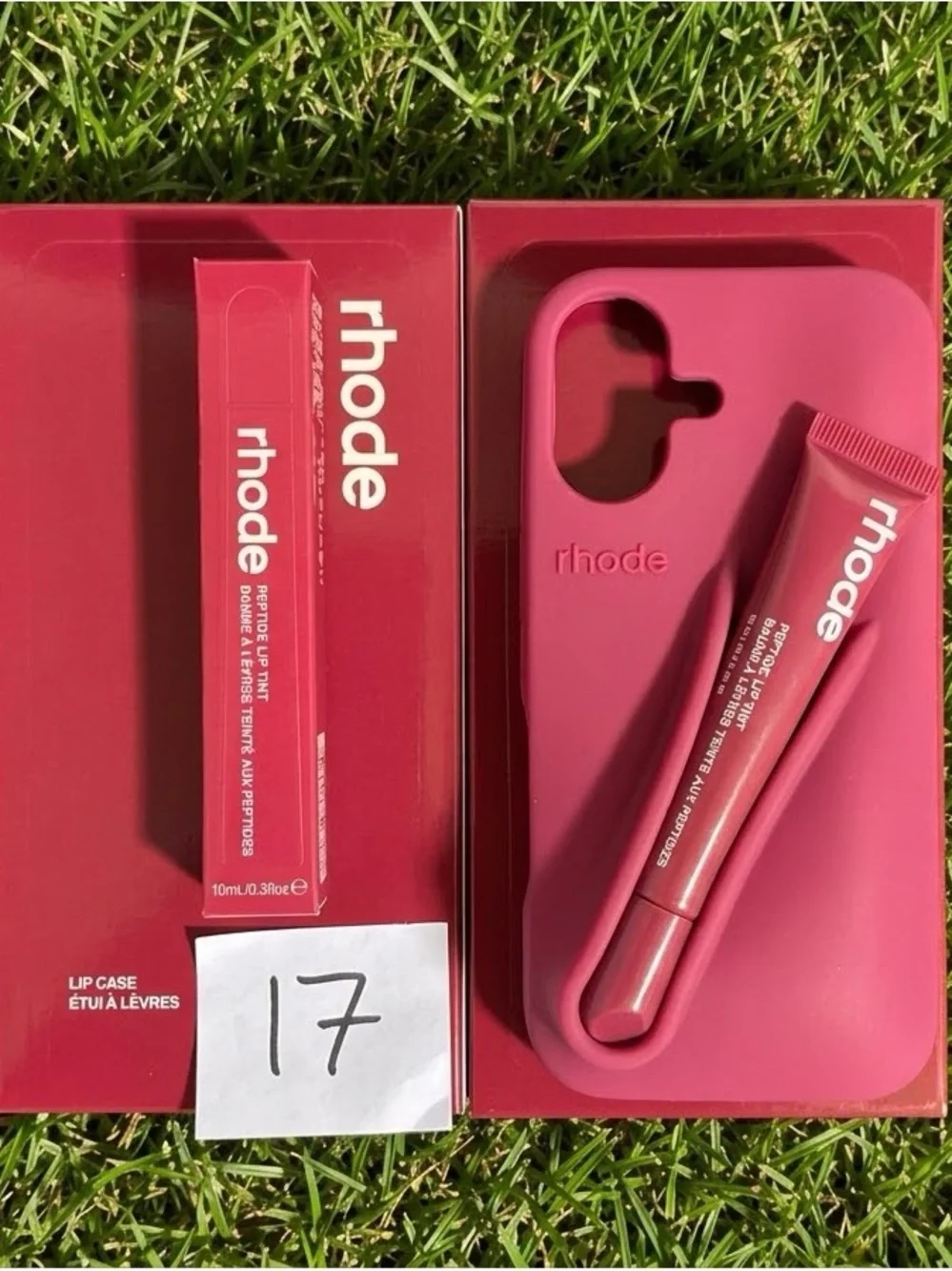 RHODE Pink Lip Tint & Matching RASPBERRY Silicone Phone Case Set